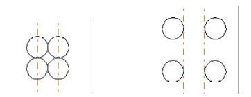 图 5-3（a）按图形偏移距离计算 图 5-3（b）按图形间距计算