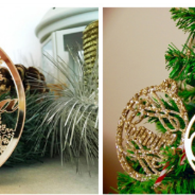 美丽的圣诞树装饰，由激光技术创造